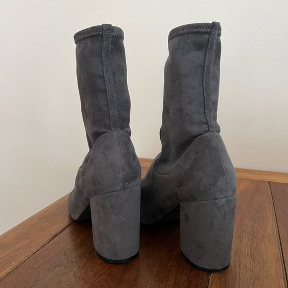 Halogen - Grey Suede Sock Booties - Size 8 - Picture 3 of 8
